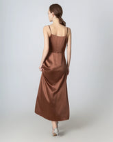 Robe Maxi en Soie à Col Bénitier et Plissé